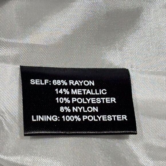 Adrienne Landau Cropped Evening Jacket Silver Metallic Embellished Womens Medium - Picture 8 of 13